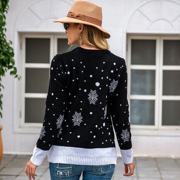 Christmas Reindeer Round Neck Long Sleeve Knitwear
