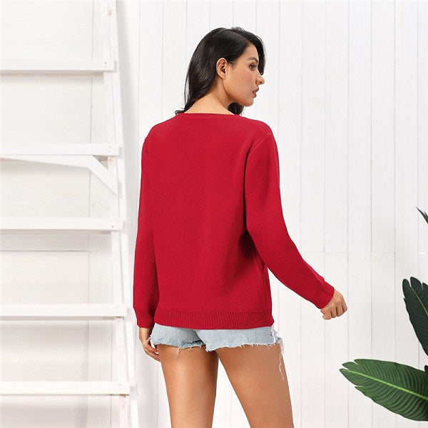 Christmas Snowflake Pattern Pullover Sweater