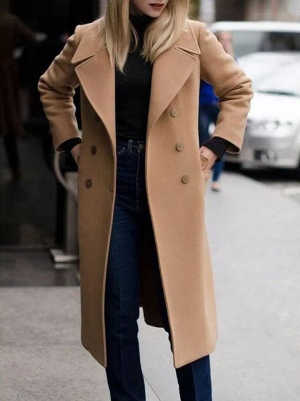Coat Double Breasted Long Sleeve Coats