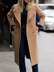 Coat Double Breasted Long Sleeve Coats