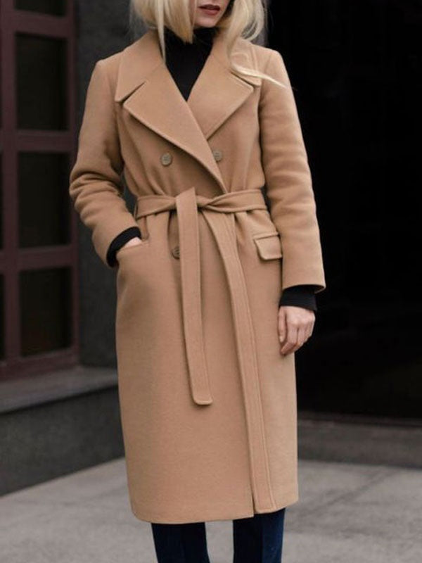 Coat Double Breasted Long Sleeve Coats