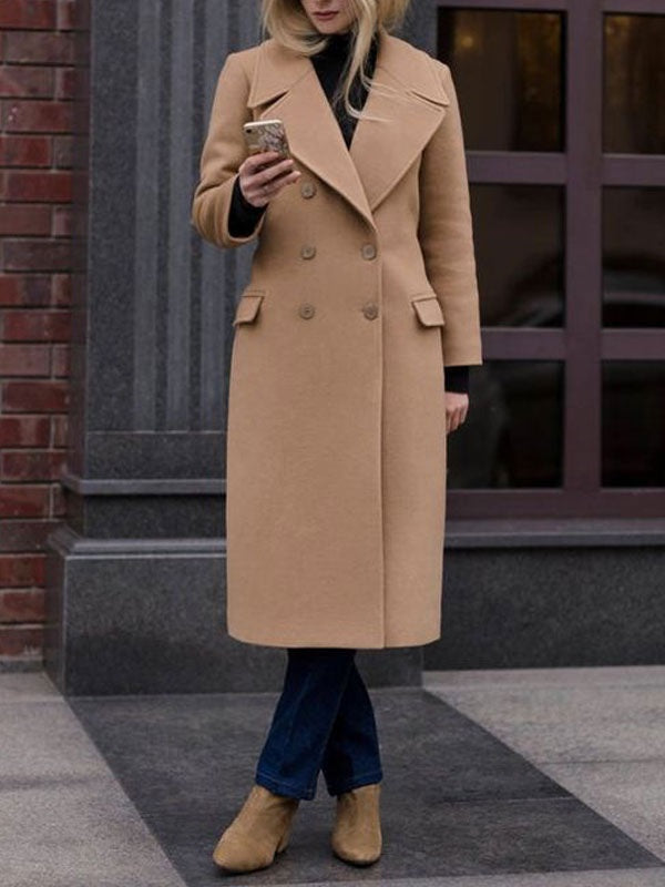 Coat Double Breasted Long Sleeve Coats