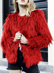Coat Solid Color Long Sleeve Short Jacket