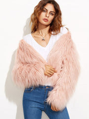 Coat Solid Color Long Sleeve Short Jacket