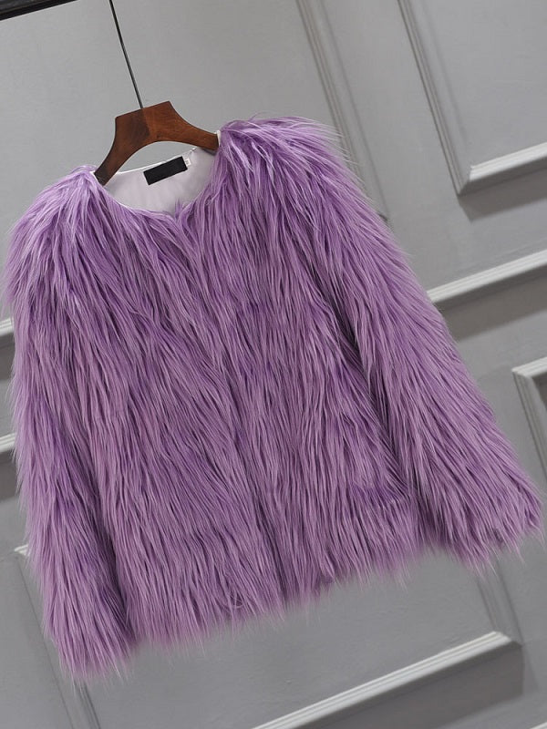 Coat Solid Color Long Sleeve Short Jacket