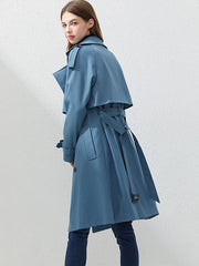 Coat Turndown Collar Long Sleeve Casual Trench Coats