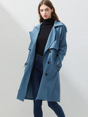 Coat Turndown Collar Long Sleeve Casual Trench Coats