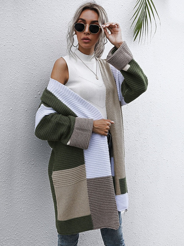 Cotton Plaid V-Neck Long Sleeves Coats Cardigans Sweaters