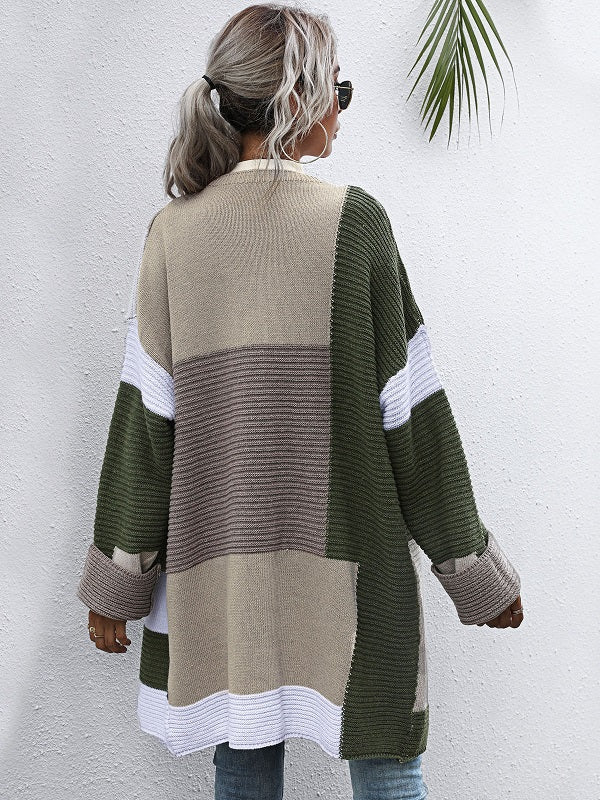 Cotton Plaid V-Neck Long Sleeves Coats Cardigans Sweaters