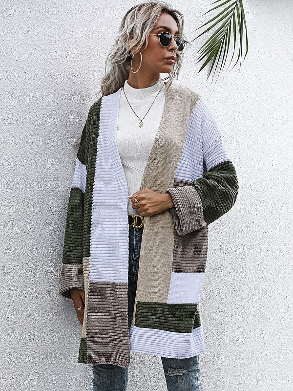 Cotton Plaid V-Neck Long Sleeves Coats Cardigans Sweaters