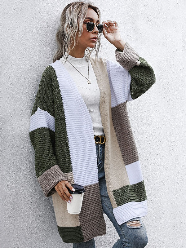 Cotton Plaid V-Neck Long Sleeves Coats Cardigans Sweaters