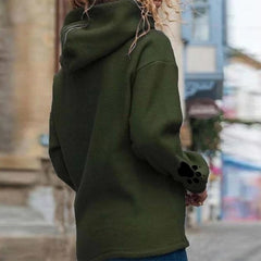 Crop Top Paw Print Hoodie Long Sleeve Pullover Sweatshirt