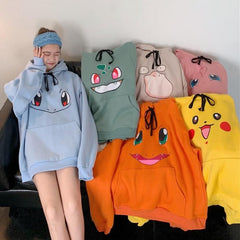 Cute rabbit ears hooded cartoon loose sweatshirt