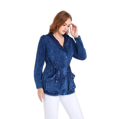 Denim Jacket High Flexibility Hoodie Cotton Knitted Jacket