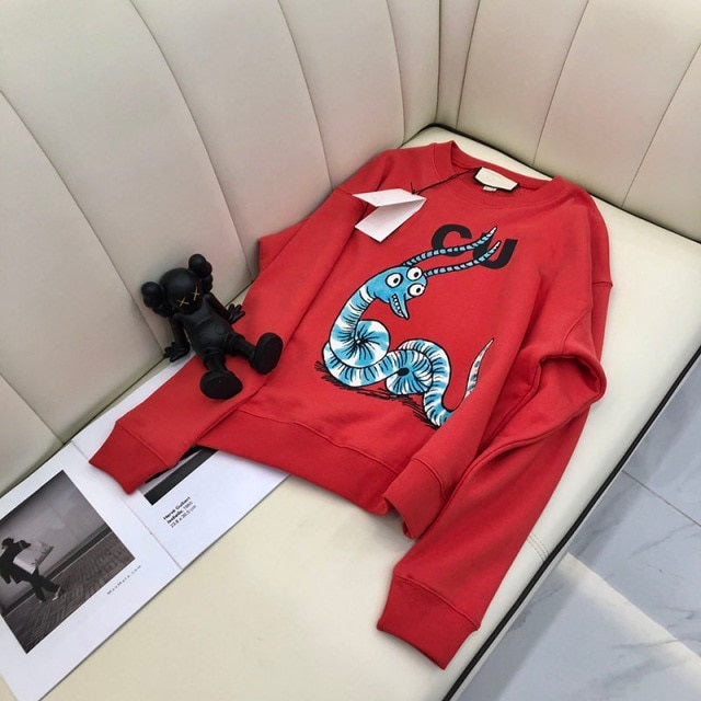 Designer fashion Cartoon Letter Print Casual Sweatshirt hoodie clothes