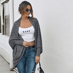 Dip Hem Solid Casual Outwear Coats