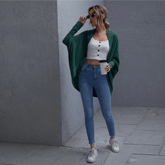 Dip Hem Solid Casual Outwear Coats