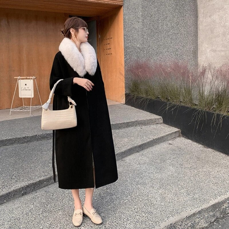 Double Sided Sewn Natural Cashmere Wool Coat