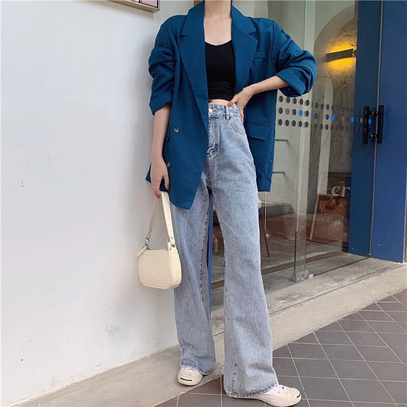Double-breasted Notched Collar Office Lady Style Blazers