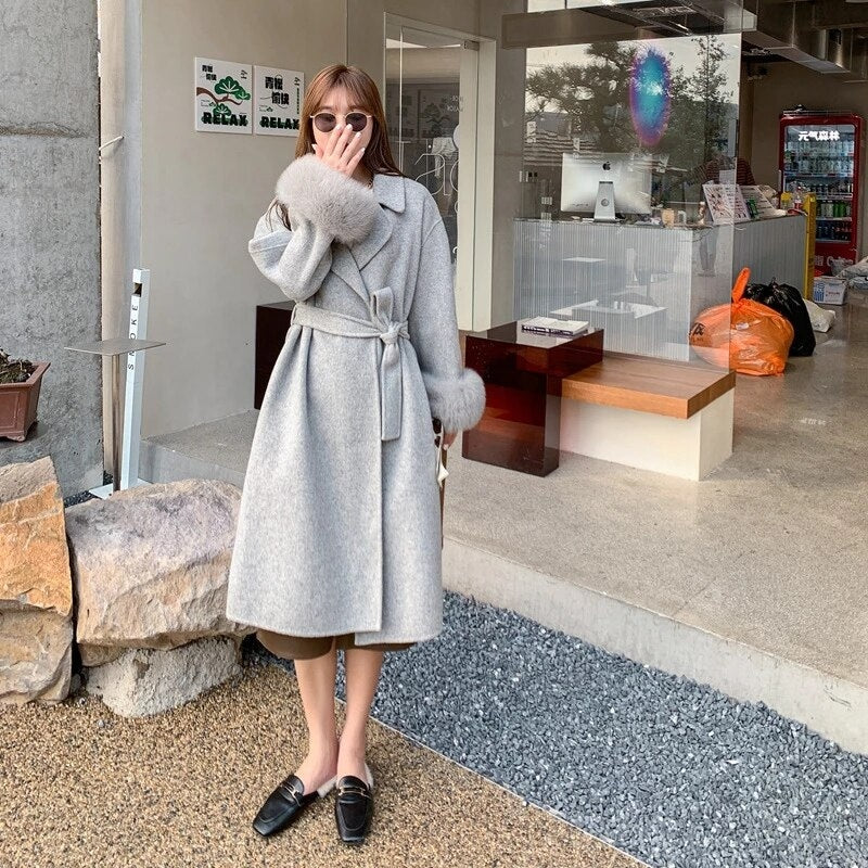 Double-sided Real Cashmere Wool Blends Coat