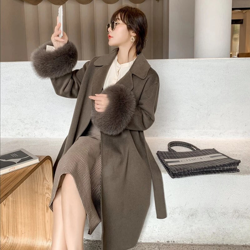 Double-sided Real Cashmere Wool Blends Coat
