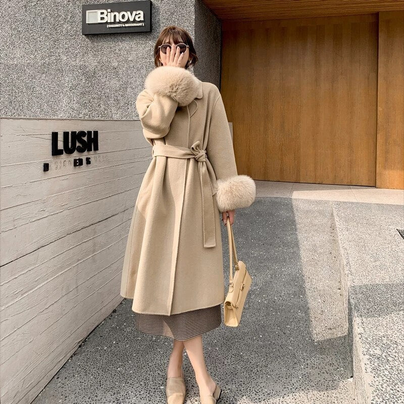 Double-sided Real Cashmere Wool Blends Coat