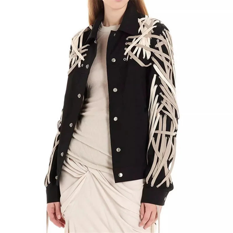 Drawstring Solid woven High quality pure cotton long sleeved jacket