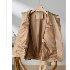 Drawstring Waist Versatile Elegant Casual Jacket