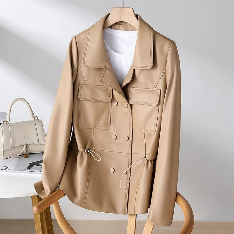 Drawstring Waist Versatile Elegant Casual Jacket