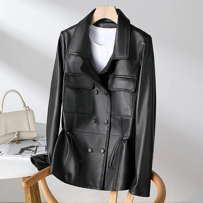 Drawstring Waist Versatile Elegant Casual Jacket