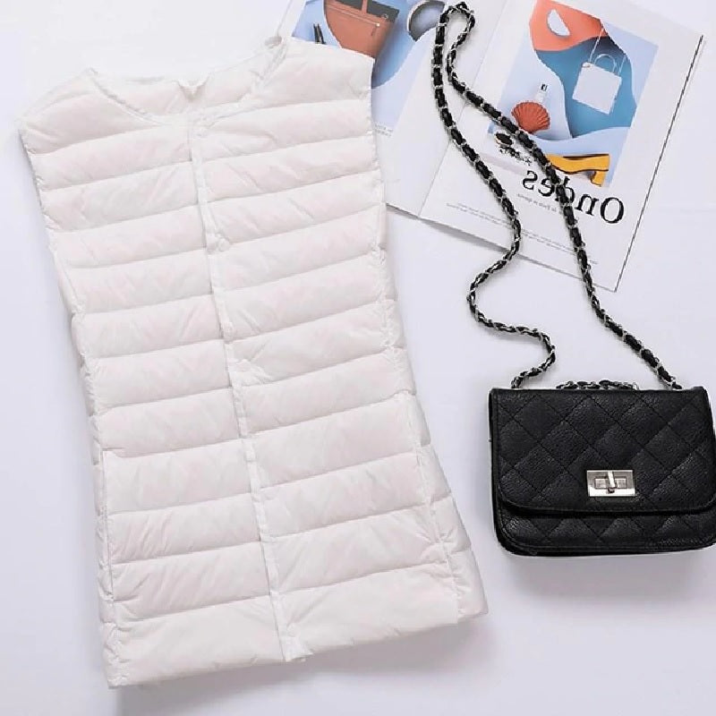 Duck Down Jacket V Collar Warm down sleeveless vest puffer
