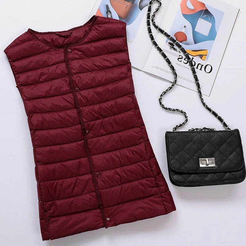 Duck Down Jacket V Collar Warm down sleeveless vest puffer