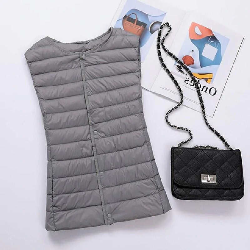Duck Down Jacket V Collar Warm down sleeveless vest puffer