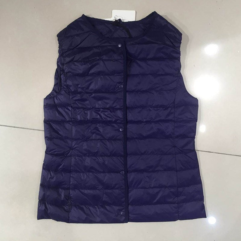 Duck Down Jacket V Collar Warm down sleeveless vest puffer