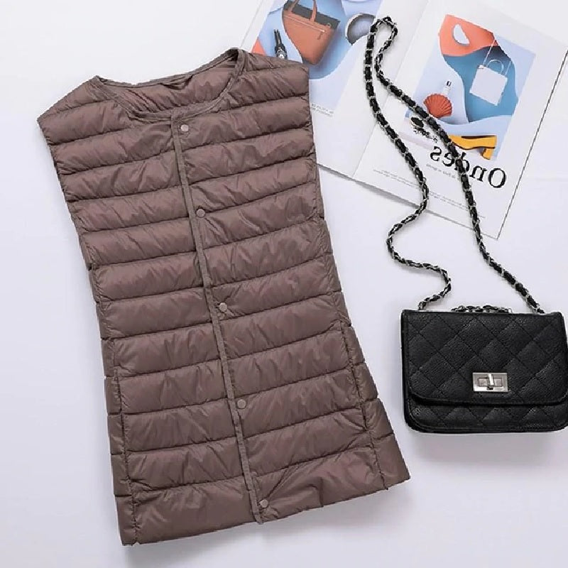 Duck Down Jacket V Collar Warm down sleeveless vest puffer