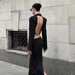 Elegant Blazer And High Waist Slim Fit Maxi Skirt 2 Piece Set