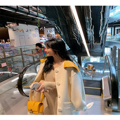 Elegant Double-Sided Handmade Large Lapel Coat