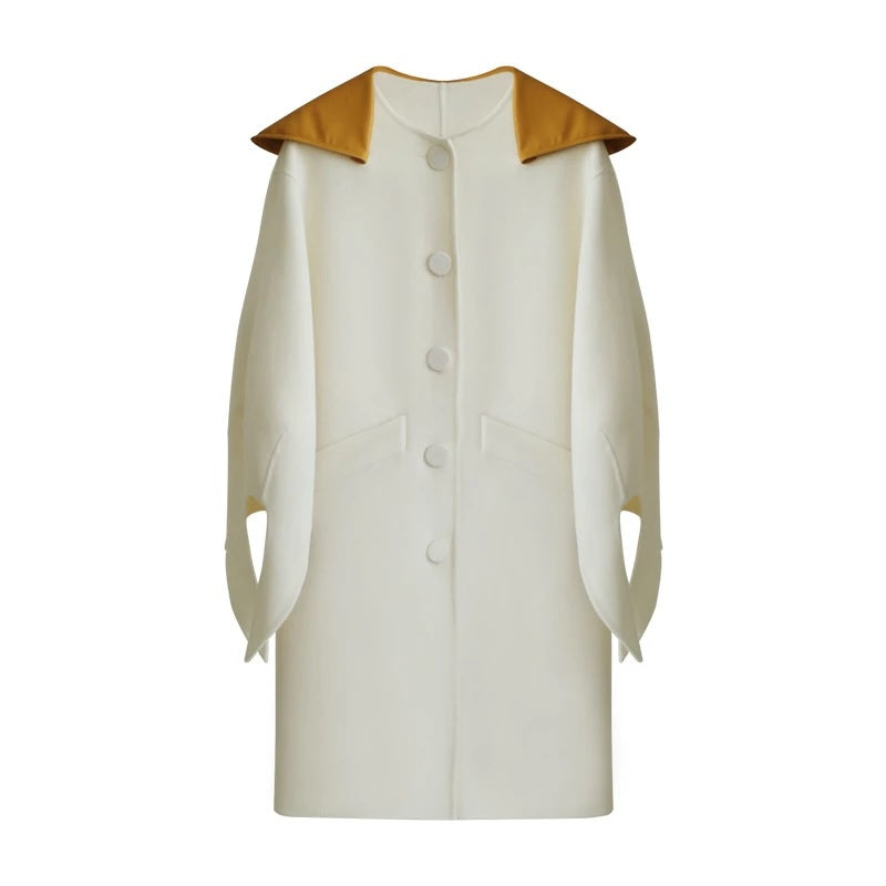 Elegant Double-Sided Handmade Large Lapel Coat