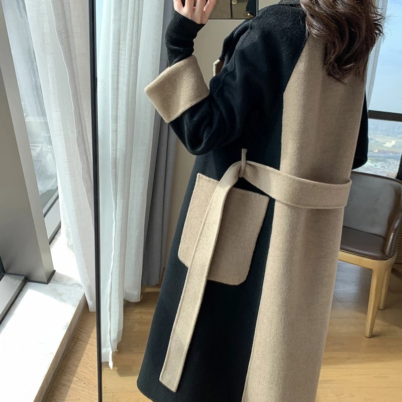 Elegant Double-sided Mid-length Trench Coat