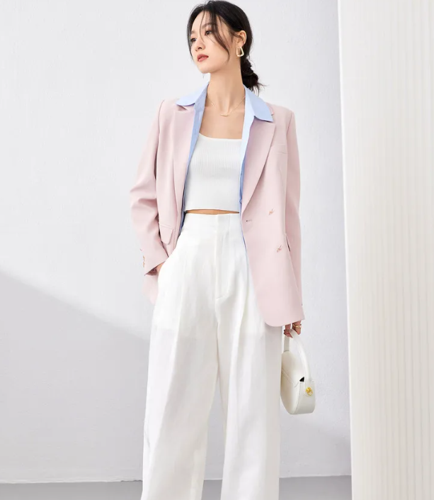 Elegant Formal Notch Collar Loose Office Style Outerwear Blazer