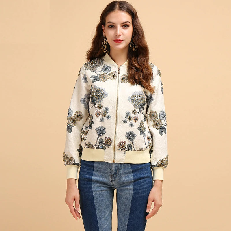 Elegant Gorgeous Beading Long Sleeve Jacket