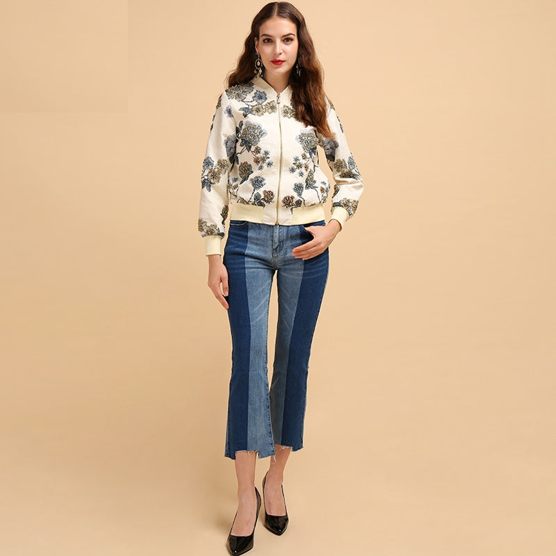 Elegant Gorgeous Beading Long Sleeve Jacket