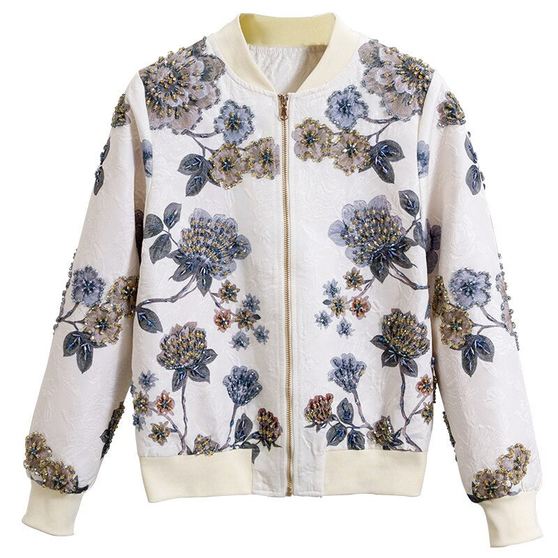 Elegant Gorgeous Beading Long Sleeve Jacket