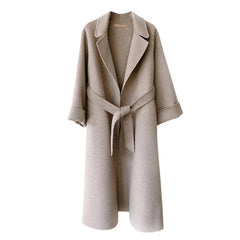 Elegant Lapel Fashion Cashmere Blend Coat
