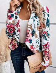 Elegant Long Sleeved Floral Printed Comfortable Blazers
