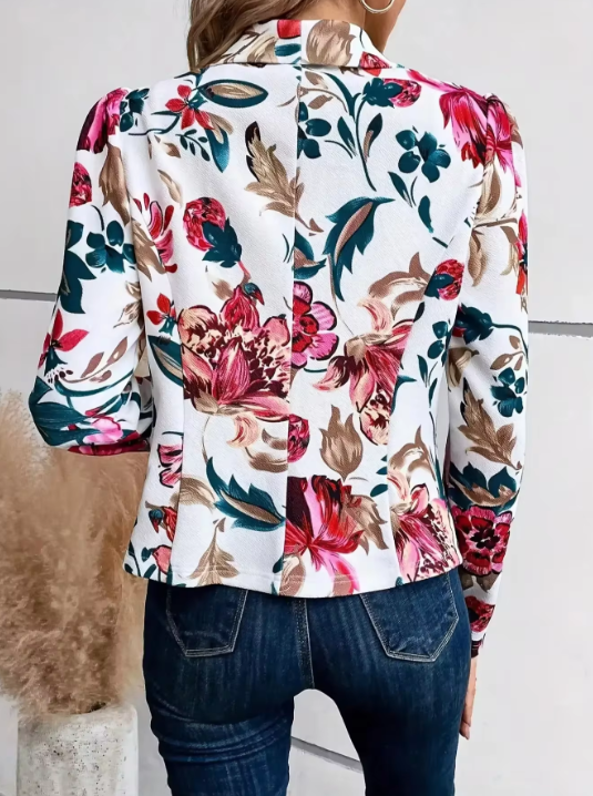 Elegant Long Sleeved Floral Printed Comfortable Blazers