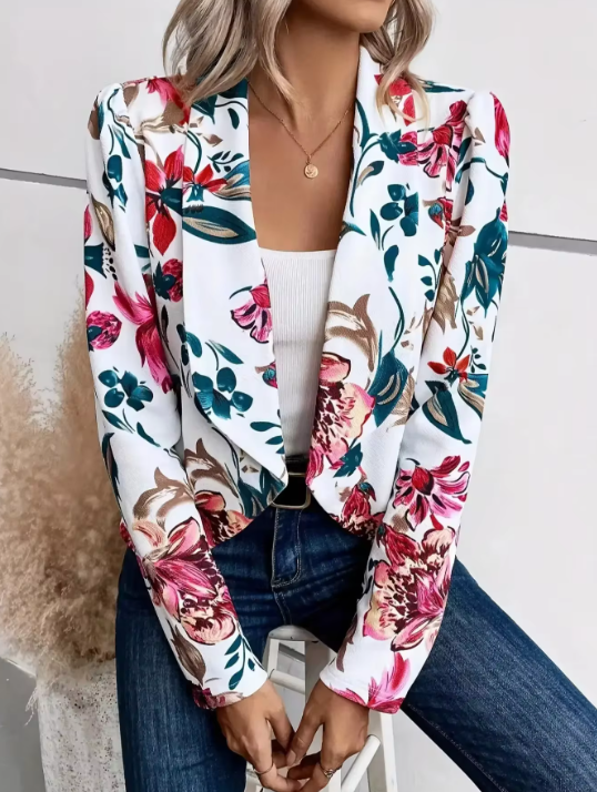 Elegant Long Sleeved Floral Printed Comfortable Blazers