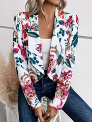 Elegant Long Sleeved Floral Printed Comfortable Blazers