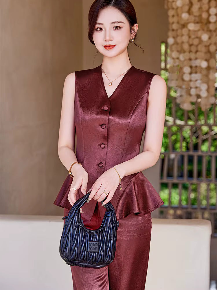 Elegant Single Breasted Business Blazers And Ankle-Length Pant 2 Piece Suit