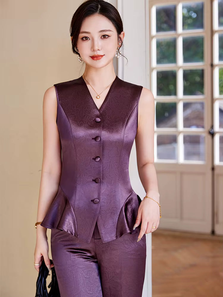Elegant Single Breasted Business Blazers And Ankle-Length Pant 2 Piece Suit